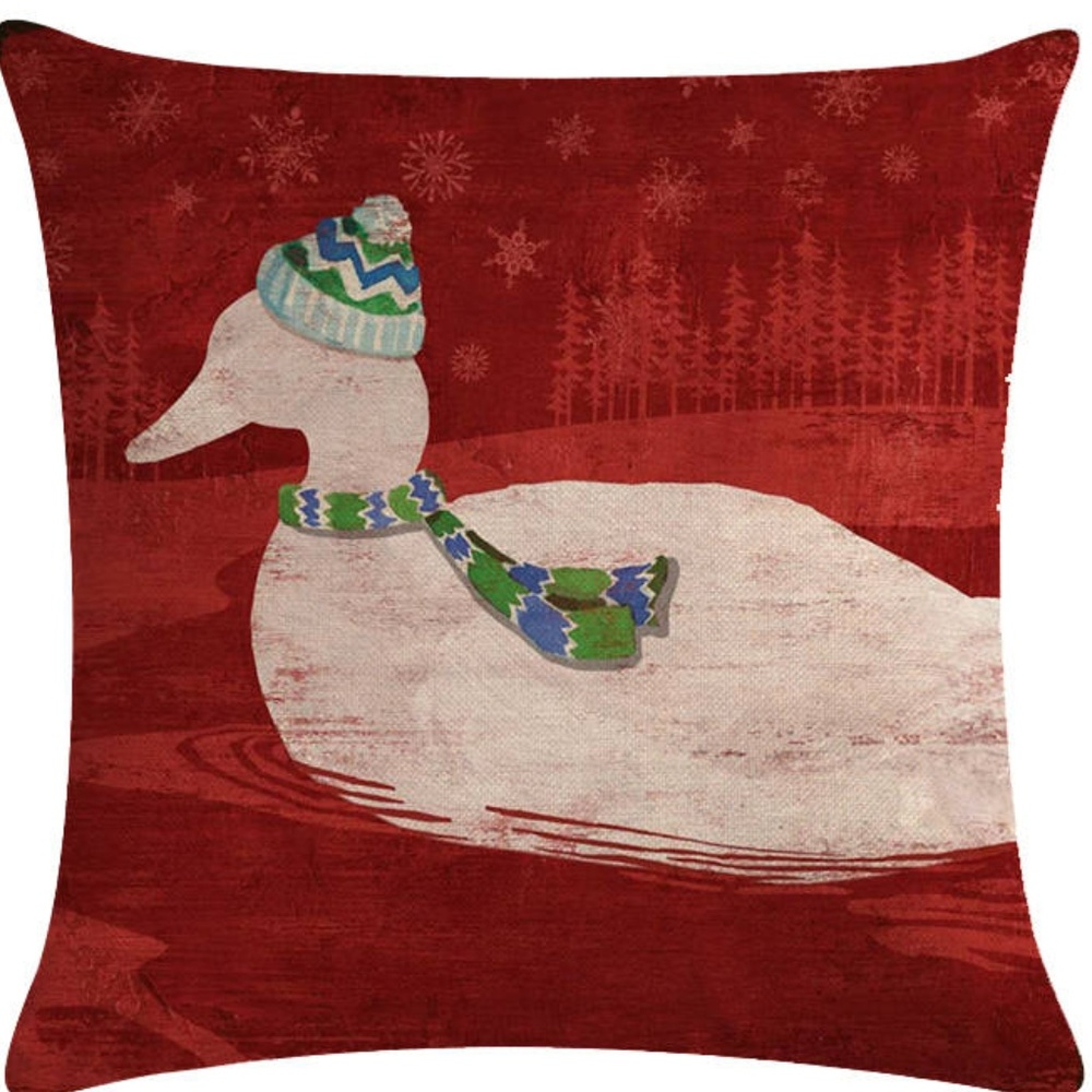 Pillow Cover- NEW - Christmas Winter Holiday Duck